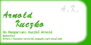 arnold kuczko business card