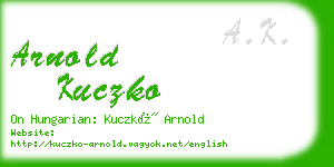 arnold kuczko business card